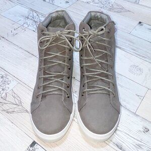 Guilty Soles Jenna Grey Vegan Suede High Top Sneaker